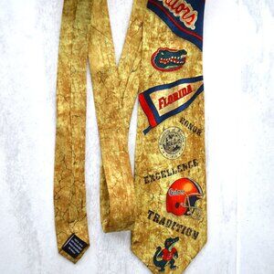 Florida Gators Tie, UF Football Theme, Eagle Neckwear Orange and Blue Necktie